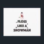 Floss like a Snowman Dance Funny Christmas Postkarte<br><div class="desc">Snowman Clause Funny Christmas Shirt</div>