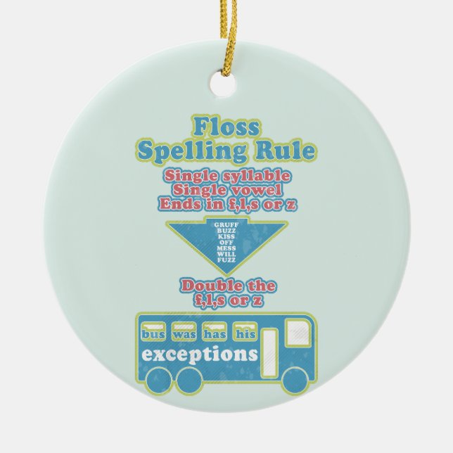 Floss Rule Phonics, die Englisch lernen Keramik Ornament (Vorne)