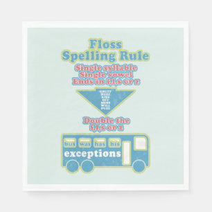 Floss Rule Phonics, die Englisch lernen Serviette