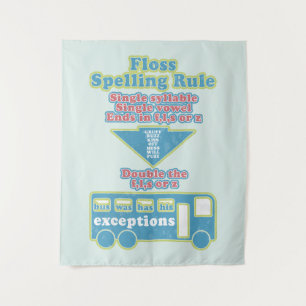 Floss Rule Phonics, die Englisch lernen Wandteppich