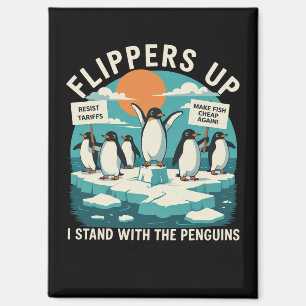 Flossen hoch, ich stehe mit Pinguinen, lustig wide Magnet