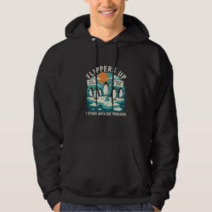 Flossen hoch, ich stehe mit Pinguinen, lustiger Wi Hoodie