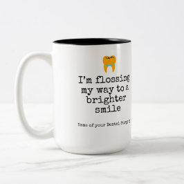 Flossing brighter smile zweifarbige tasse