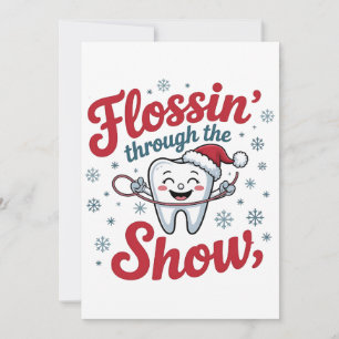 Flossing durch den Schnee Lustiges Xmas Weihnachte Dankeskarte