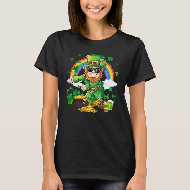 Flossing Leprechaun Shamrock Saint Patrick's Day B T-Shirt (Vorderseite)