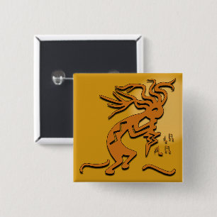 Flöte, die Kokopelli MerrymakerMusician spielt Button