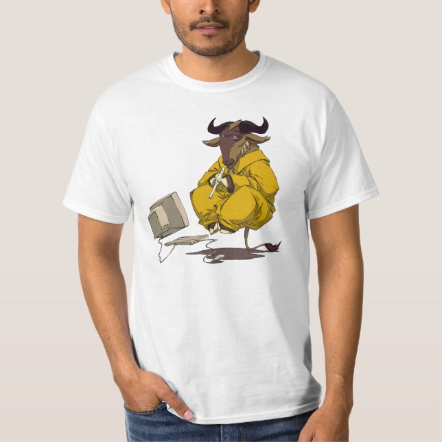 Flöte-spielender GNU T-Shirt (Vorderseite)
