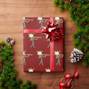 Flöte spielender Stockmann Geschenkpapier