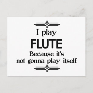 Flöte - Spielt Selbst Lustige Deco-Musik Postkarte