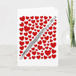 Flöten-Herzen Flötist Valentinstag Jubiläumskarte Feiertagskarte