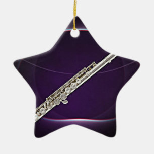 Flöten-oder Flutist-Musiker-Stern-Verzierung Keramik Ornament