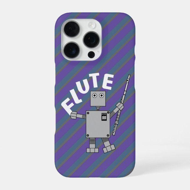 Flöten-Roboter-Text iPhone 16 Pro Hülle (Rückseite)