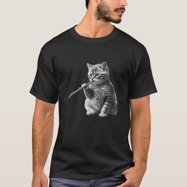 Flötenkatze 4 T-Shirt (Vorderseite)