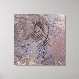 Flötenspieler-Petroglyphe Leinwanddruck