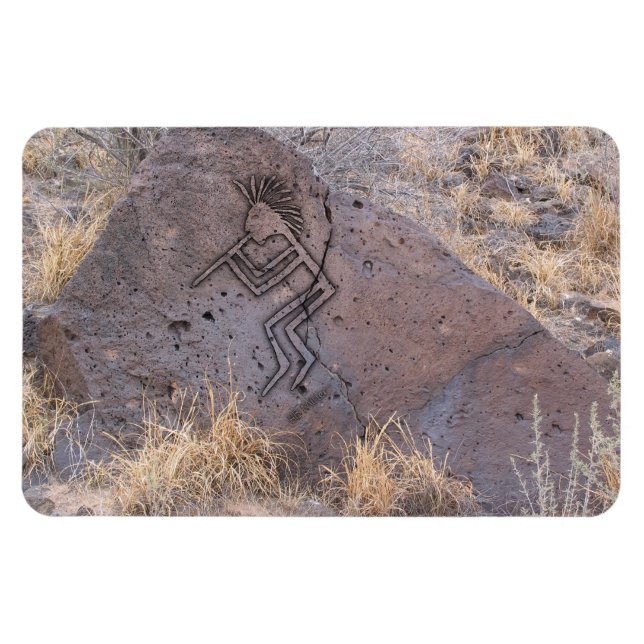 Flötenspieler-Petroglyphe Magnet (Horizontal)