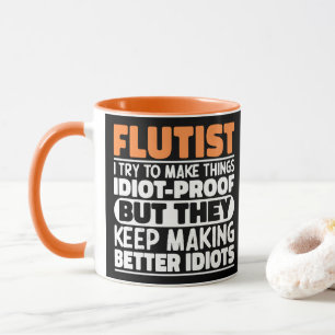 Flötist Versucht Dinge Lustig Flötenspieler Cool Tasse