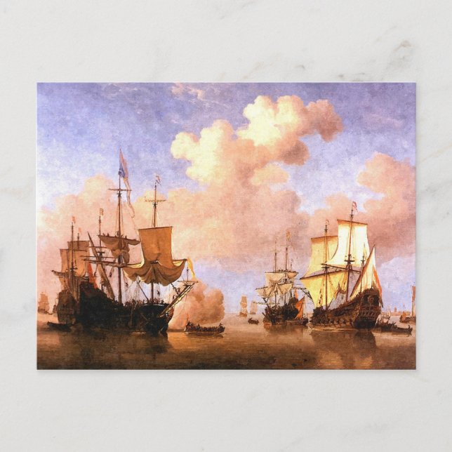 Flotte von Segelschiffen Postkarte (Vorderseite)