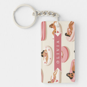 Flotteur de piscine rose mignon personnalisé esthé