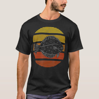 Flounder Fisch Lover Geschenk Vintag Retro Flounde T-Shirt
