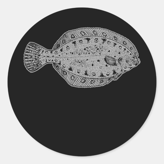 Flounder Fish Fisherman Runder Aufkleber (Vorderseite)