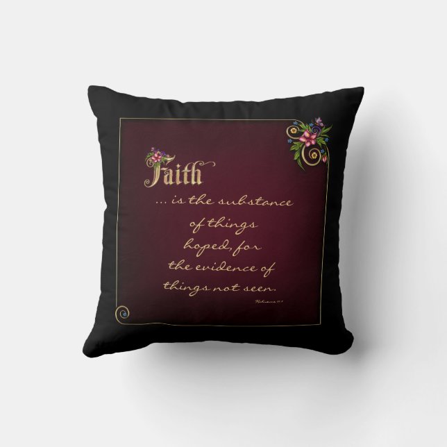 Flourina Faith Verse - Anpassbar Kissen (Rückseite)