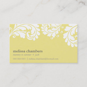 Flourish assez audacieux de CARTE DE VISITE jaune