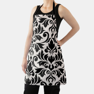 Flourish Damask Art I Schwarz auf Creme Schürze