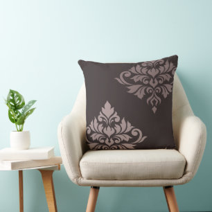 Flourish Damask Art II Taupes Kissen