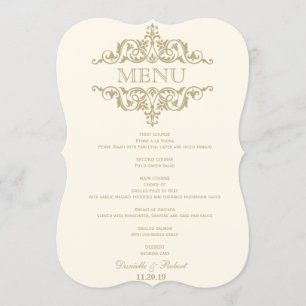 Flourish de calligraphie de carte de menu de dîner