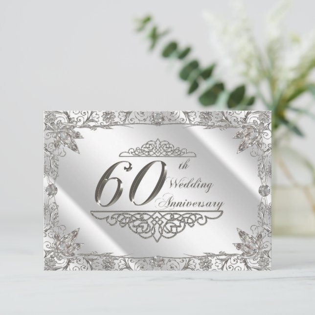 Flourish Diamond 60e anniversaire Mariage RSVP (Debout devant)