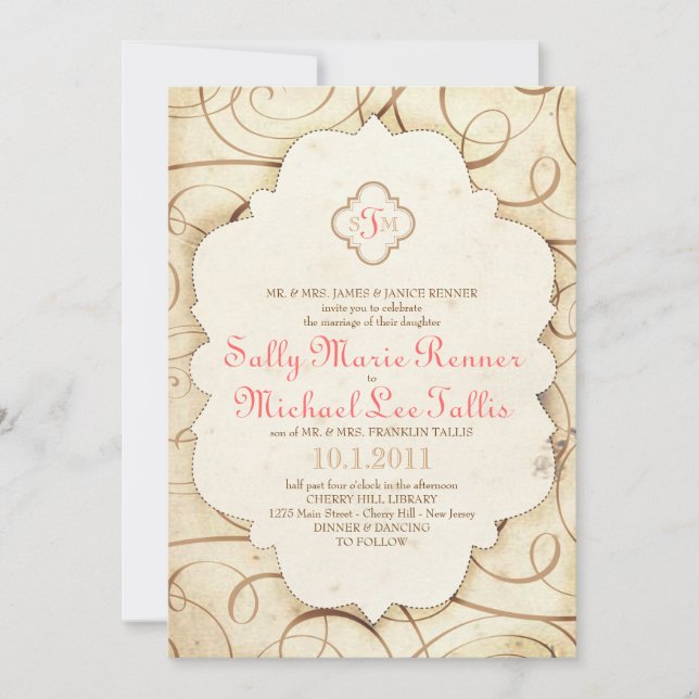 Flourish & Scroll Storybook Fairytale Invitation (Devant)