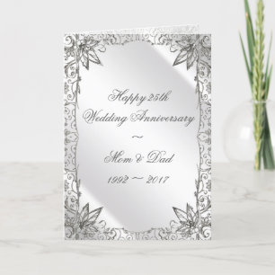 Flourish Silber Hochzeitstag Karte 25. Hochzeitsta