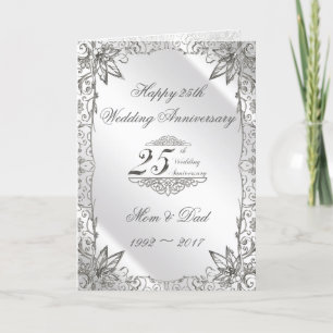 Flourish Silver 25. Hochzeitsjubiläumskarte Karte
