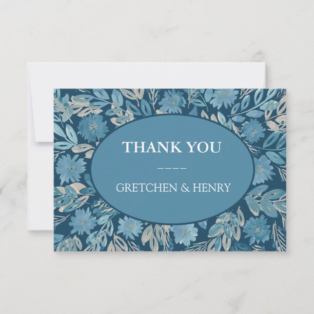 Flourish Watercolor Peinture Carte de remerciement (Devant)