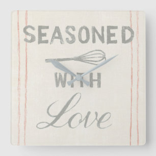 Floursack Küche VII Quadratische Wanduhr