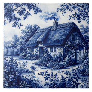 Flow Blue Stil englisches Landhaus Rosen Fliese