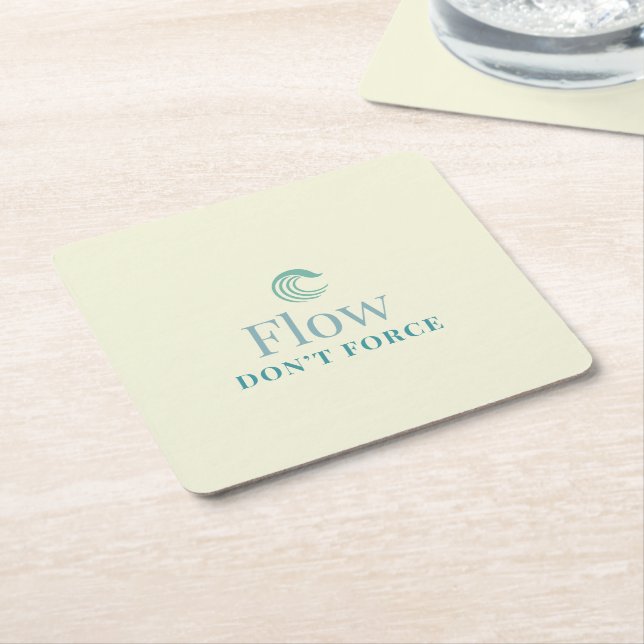 Flow Don’t Force Minimal Motivational Coaster Rechteckiger Pappuntersetzer (angewinkelt)