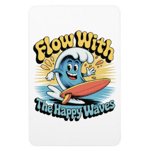 Flow mit den glücklichen Wellen Kühlschrank Magnet