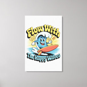 Flow Mit Den Glücklichen Wellen Wandkunst Leinwanddruck