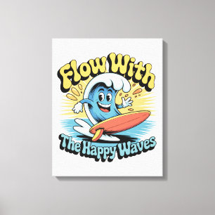 Flow Mit Den Glücklichen Wellen Wandkunst Leinwanddruck