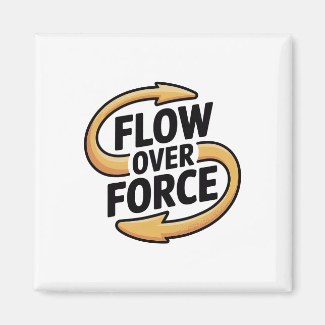 Flow Over Force Yin Yang Yoga Lance Bekleidung Magnet (Vorne)