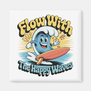 Flow With The Happy Waves Kühlschrank Magnet