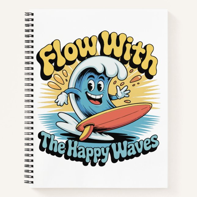 Flow With The Happy Waves Surf Journal (Devant)