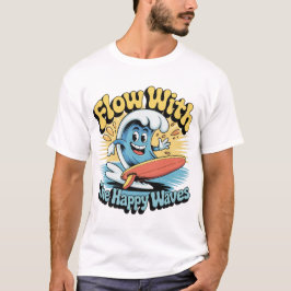 Flow With The Happy Waves Surf Style Men’s Tee