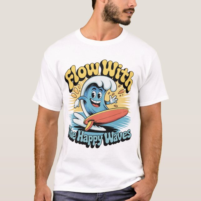 Flow With The Happy Waves Surf Style Men’s Tee (Vorderseite)
