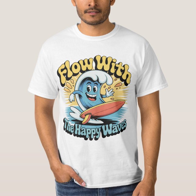 Flow With The Happy Waves Surf Style Men’s Tee (Vorderseite)