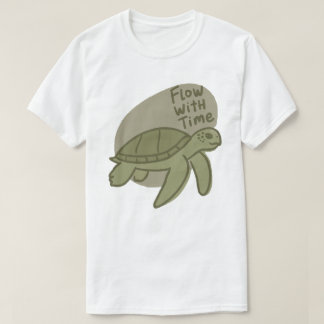 Flow With Time Sea Turtle Illustration T-Shirt