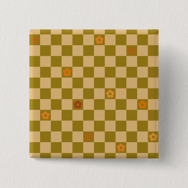 Flowe Checkered Pattern - No. 02 Button (Vorderseite)