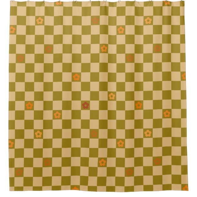 Flowe Checkered Pattern - No. 02 Duschvorhang (Vorderseite)