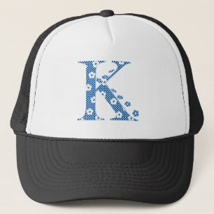 flower alphabet K (blue and dots) Truckerkappe